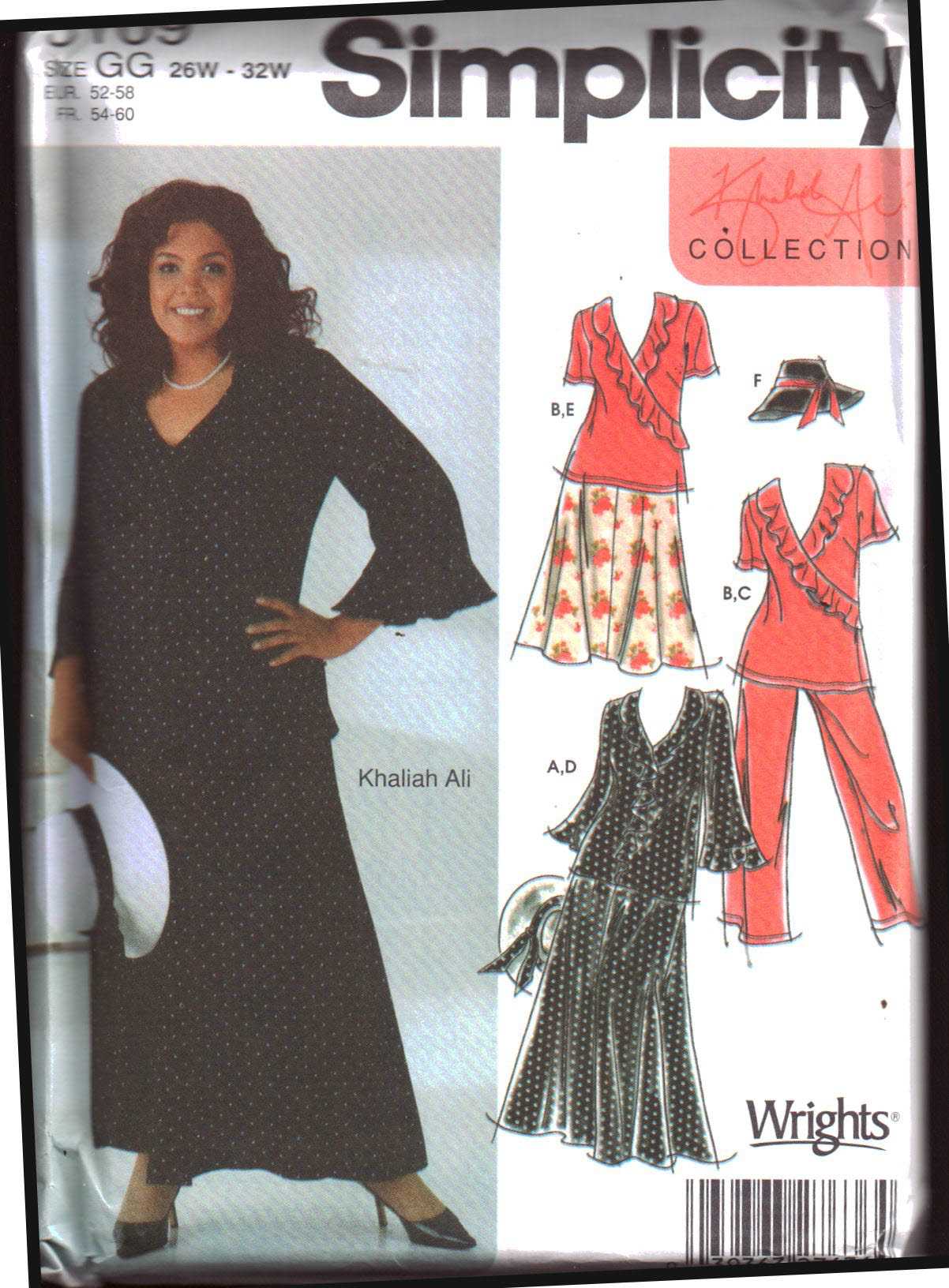 Simplicity 5109 Skirt, Pants, Top, Hat Size: GG 26W-32W Uncut Sewing Pattern