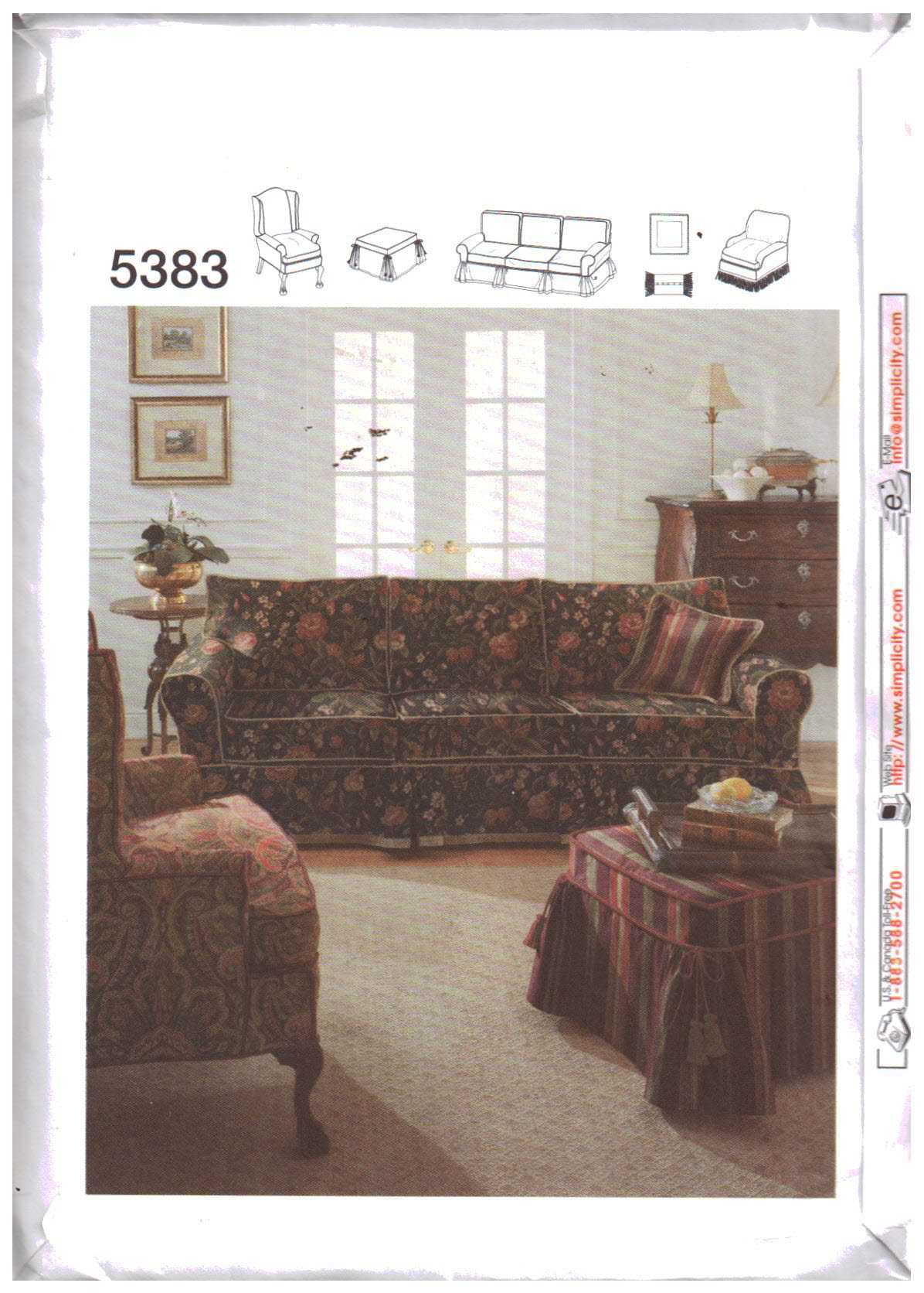 Simplicity 5383 Slipcovers, Pillows Size: One Uncut Sewing Pattern - Image 2