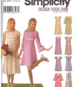 Simplicity 5645 Girl's Dress Size: BB 12-14-16 Uncut Sewing Pattern