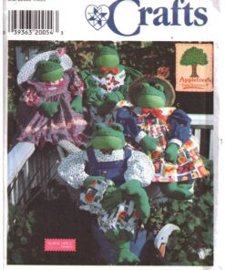 Simplicity 7542 Stuffed Frogs, Clothes by Elaine Heigl Size: 30" Uncut Sewing Pattern