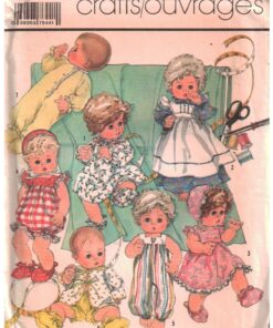 Simplicity 7644 Baby Doll Clothes Size: 13-14", 15-16", 17-18" Used Sewing Pattern