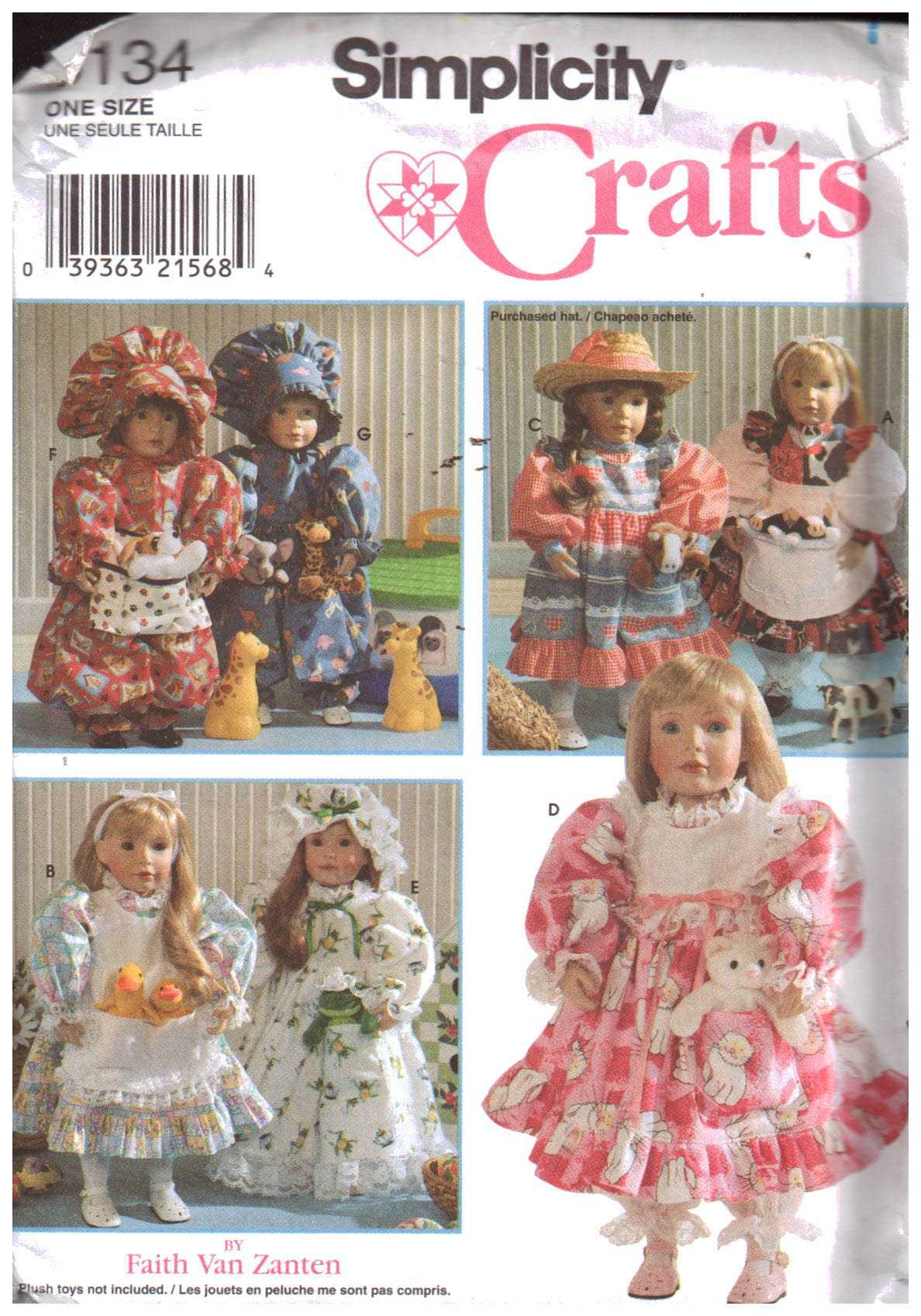 Simplicity 8134 Doll Clothes Size: 18" Uncut Sewing Pattern