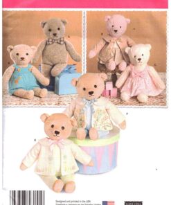 Simplicity 8155 Stuffed Bears, Clothes Size: 21.5"Uncut Sewing Pattern