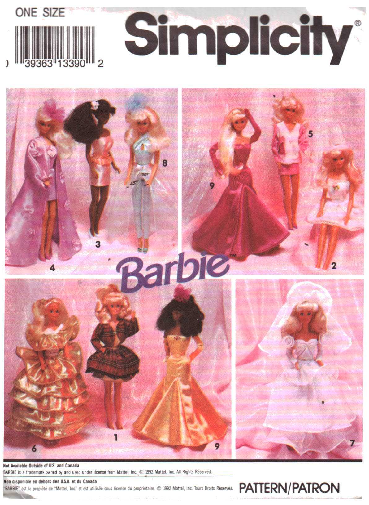Simplicity 8157 Doll Clothes Size: 11.5" Uncut Sewing Pattern