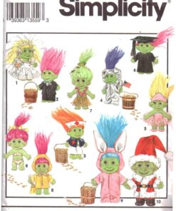 Simplicity 8207 Clothes for Elp, Munchkin, Gnome Dolls Size: 6" Uncut Sewing Pattern