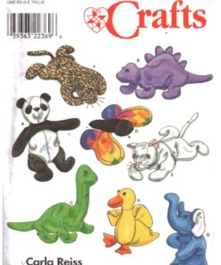 Simplicity 8472 Beanbag Animals by Carla Reiss Size: One Used Sewing Pattern