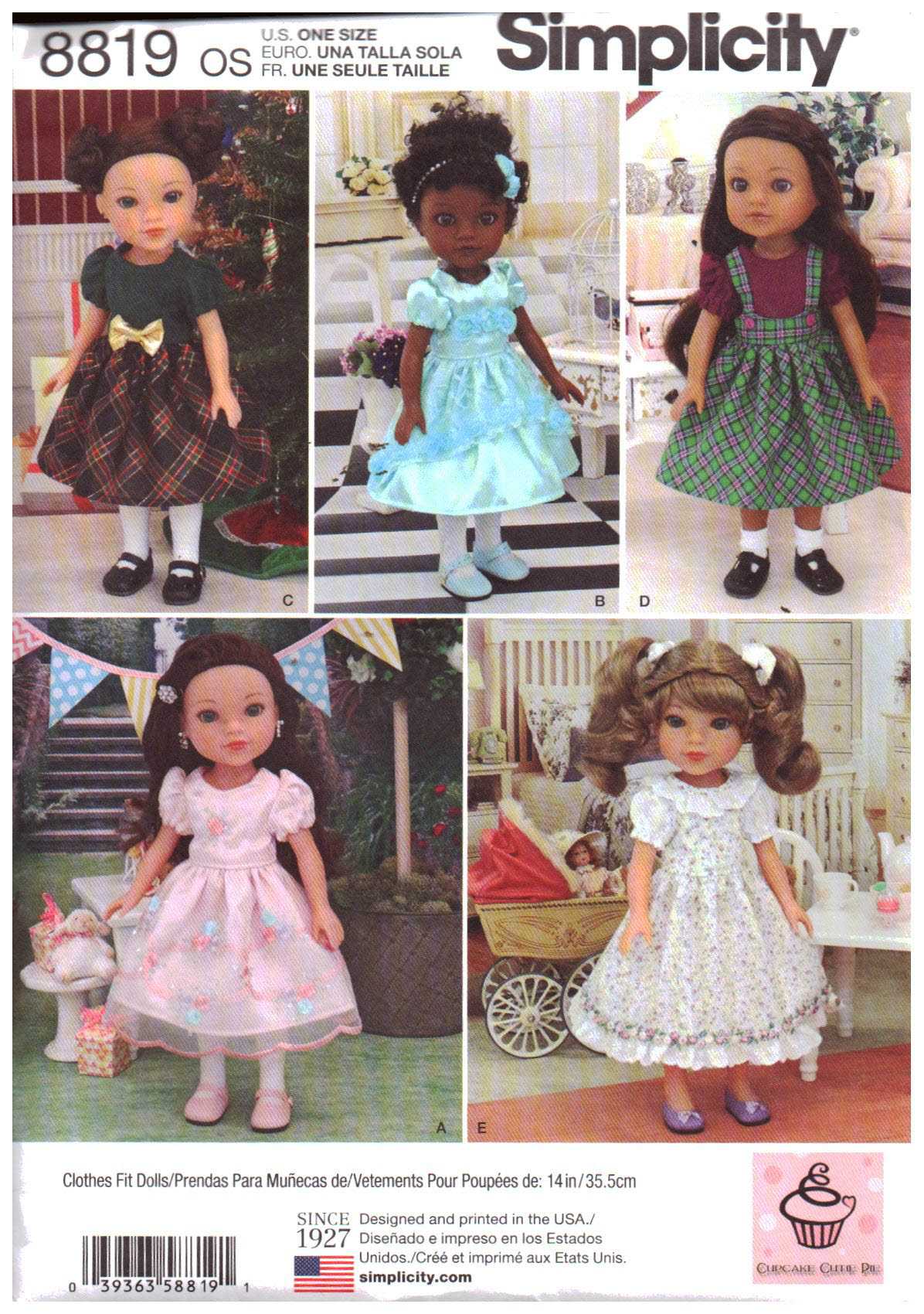 Simplicity 8819 Doll Clothes Size: 14 " Used Sewing Pattern