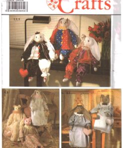 Simplicity 9336 Stuffed Bunnies, Cat, Clothes Size: 24" Uncut Sewing Pattern