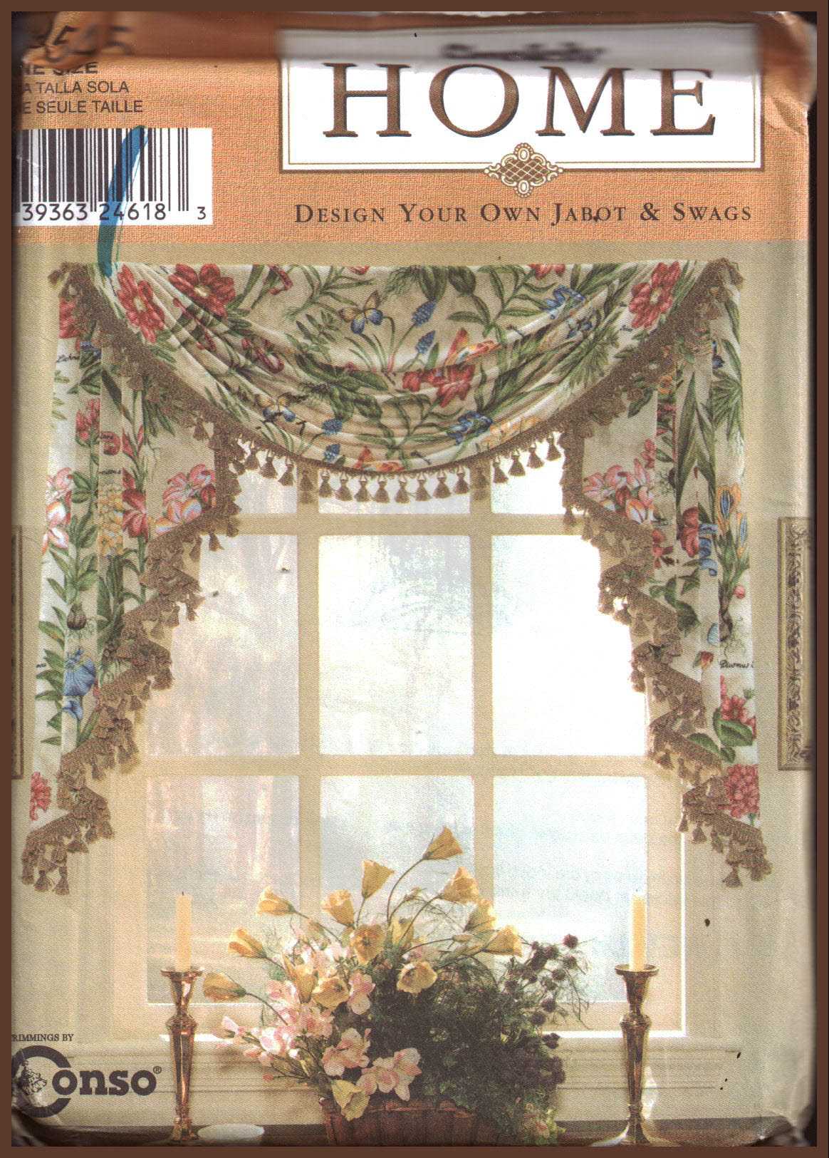 Simplicity 9545 Window Treatmetns - Jabot, Swags Size: One Uncut Sewing Pattern