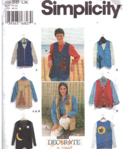 Simplicity 9640 Vests Size: BB L-XL Uncut Sewing Pattern