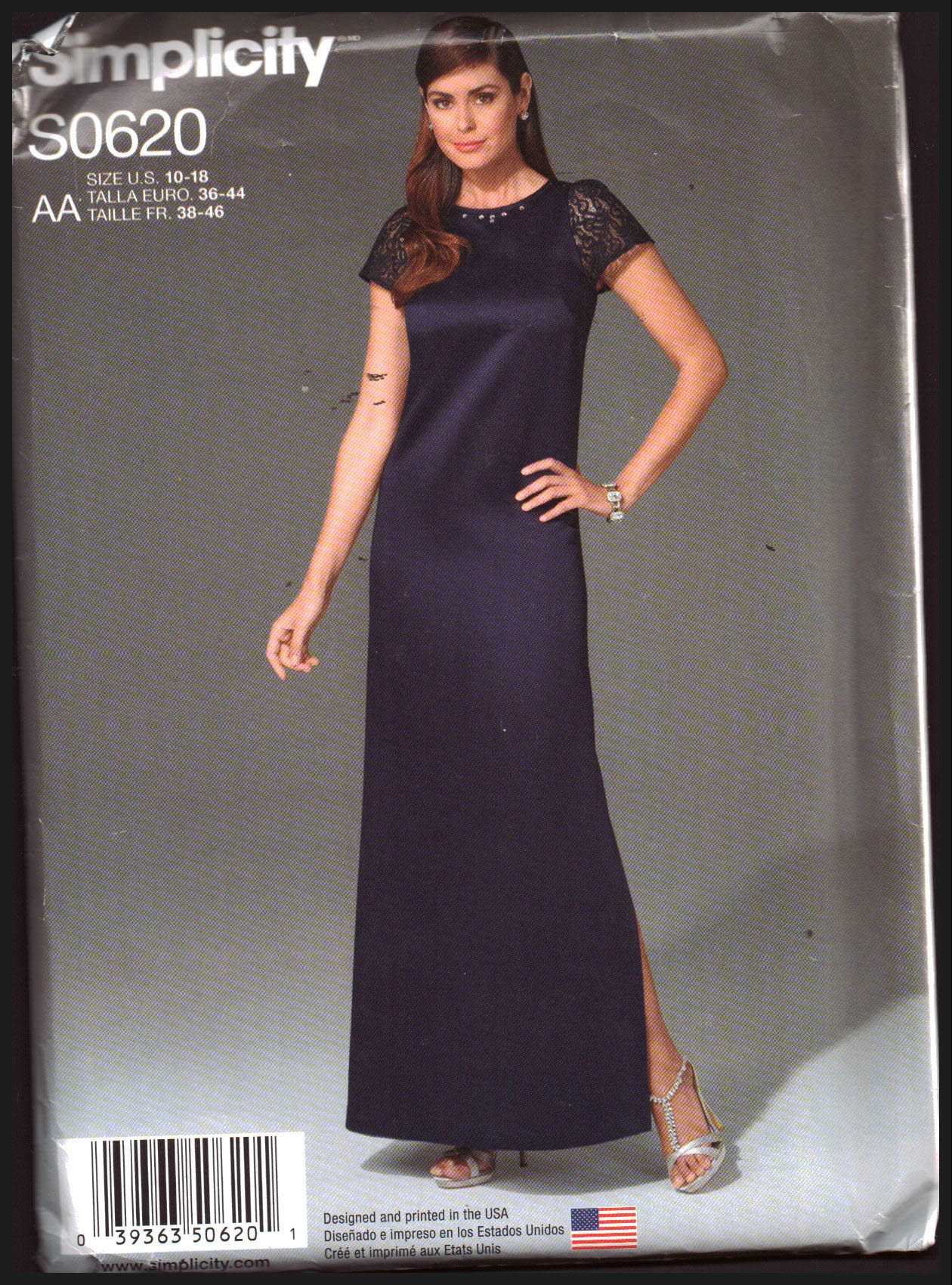 Simplicity S0620 Evening Dress Size: AA 10-18 or BB 20W-28W Uncut Sewing Pattern
