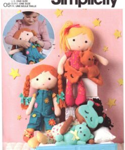 Simplicity S3053 Stuffed Dolls, Clothes Size: One Uncut Sewing Pattern