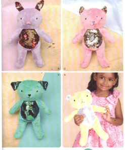 Simplicity S8862 Stuffed Animal Toys Size: One Uncut Sewing Pattern