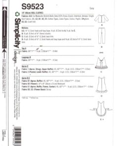 Simplicity S9523 Doll Clothes Size: 18" Uncut Sewing Pattern - Image 2