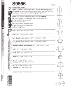 Simplicity S9566 Doll Clothes Size: 18" Uncut Sewing Pattern - Image 2