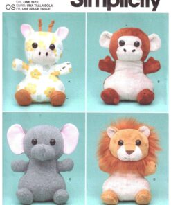 Simplicity S9584 Plush Animals Size: One Uncut Sewing Pattern