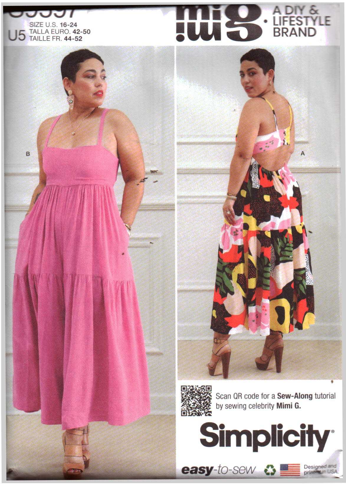 Simplicity S9597 Dress Size: U5 16-24 Uncut Sewing Pattern