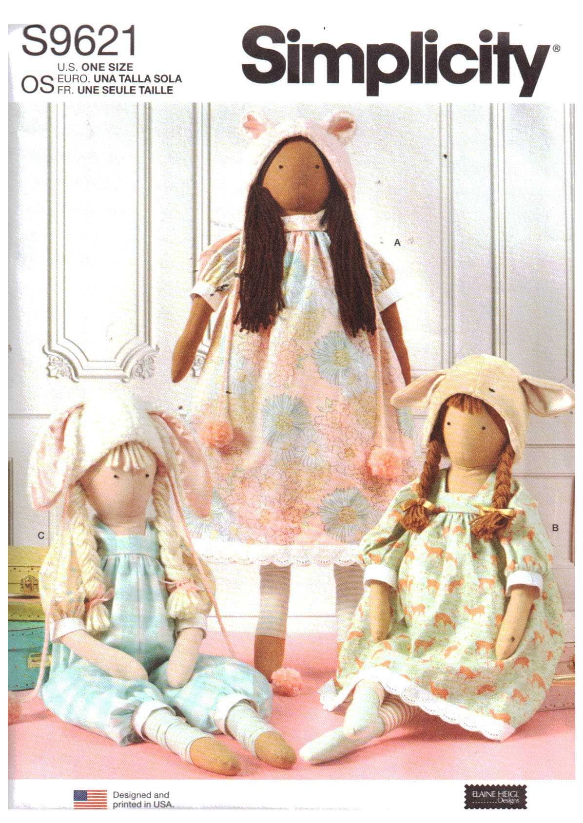Simplicity S9621 Lanky Plush Dolls, Clothes Size: 26" Uncut Sewing Pattern
