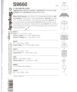 Alternative view of Simplicity S9660 Baby Doll Clothes Size: 15" Uncut Sewing Pattern