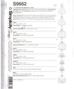Alternative view of Simplicity S9662 Holiday Fashion Doll Clothes Size: 11.5" Uncut Sewing Pattern