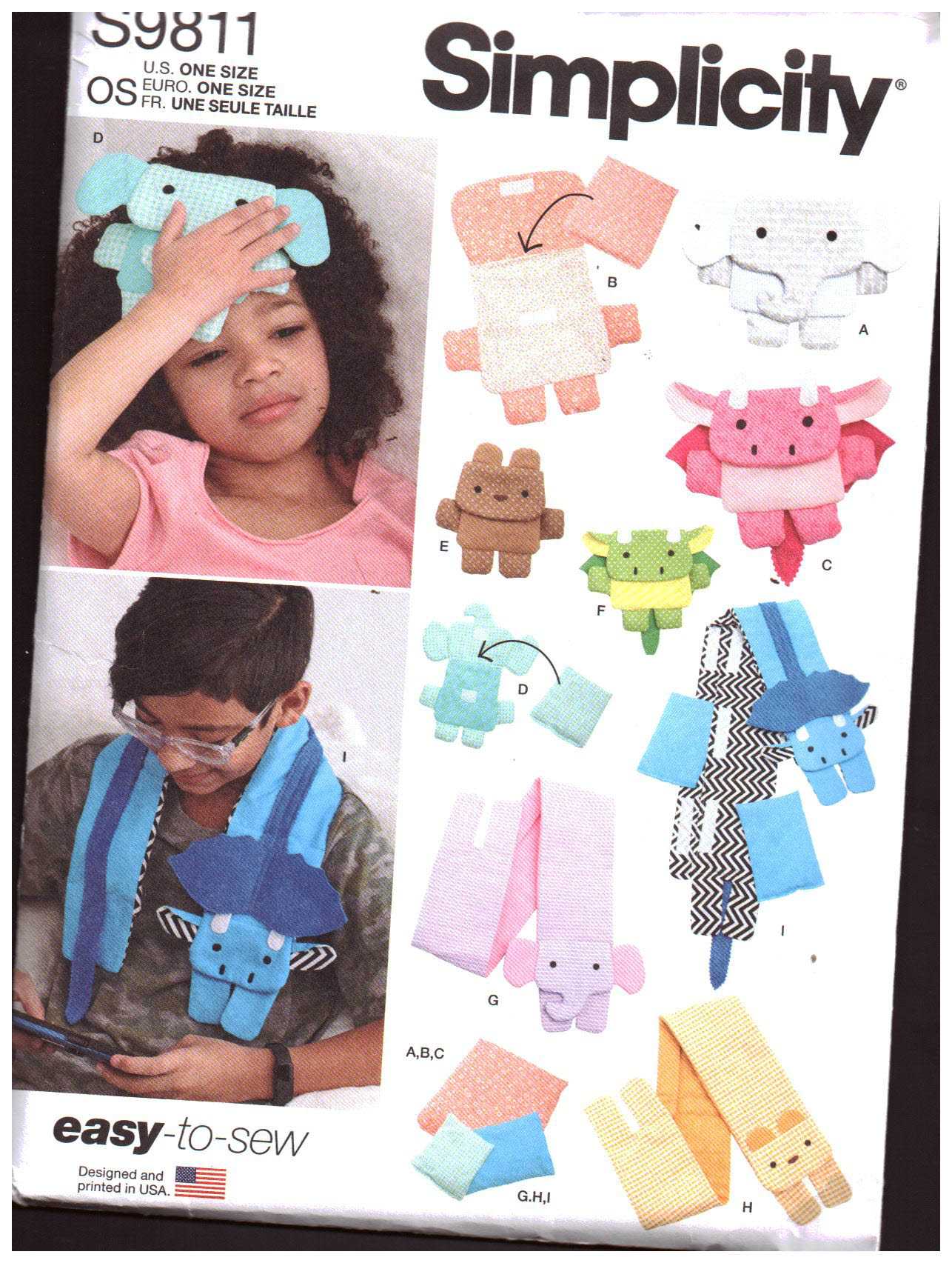 Simplicity S9811 Child's Warm/Cool Packs and Covers Size: One Uncut Sewing Pattern