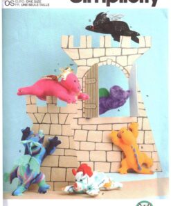 Simplicity S9876 Plush Dinasaurs, Dragons Size: 22.5" Uncut Sewing Pattern