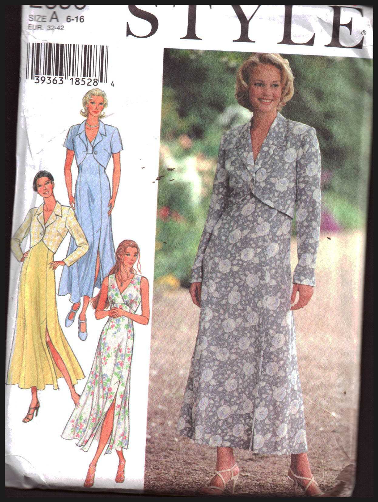 Style 2696 Dress, Jacket Size: A 6-16 Uncut Sewing Pattern