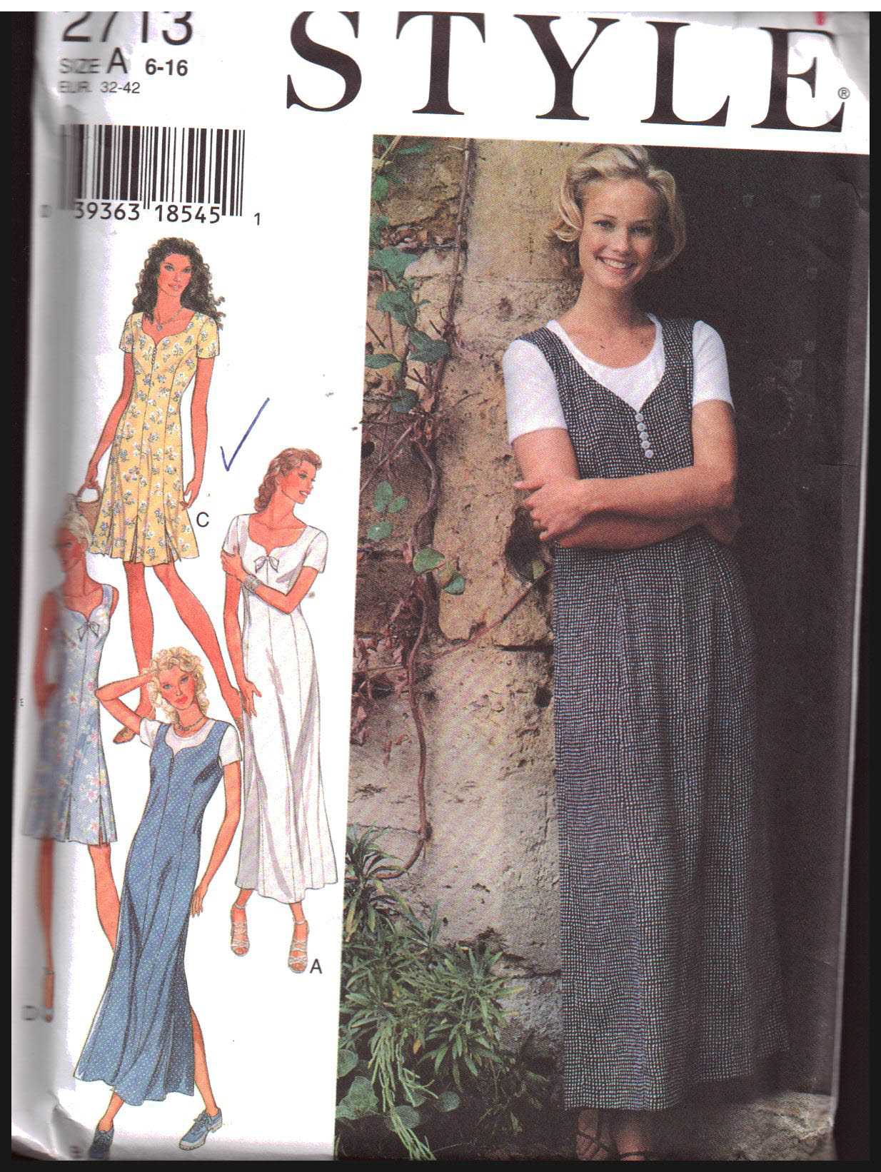 Style 2713 Dress Size: A 6-16 Uncut Sewing Pattern