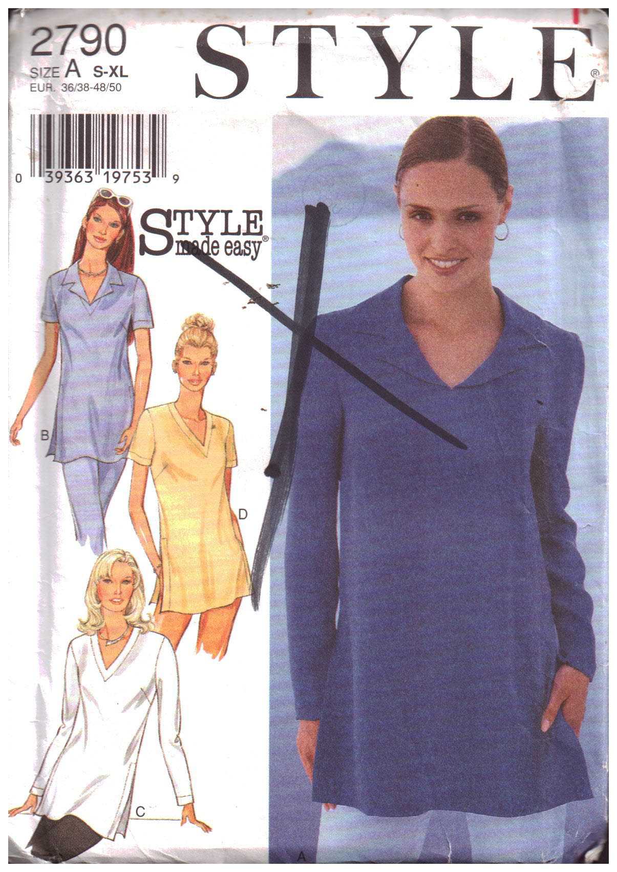 Style 2790 Tops ?Size: A S-XL Uncut Sewing Pattern