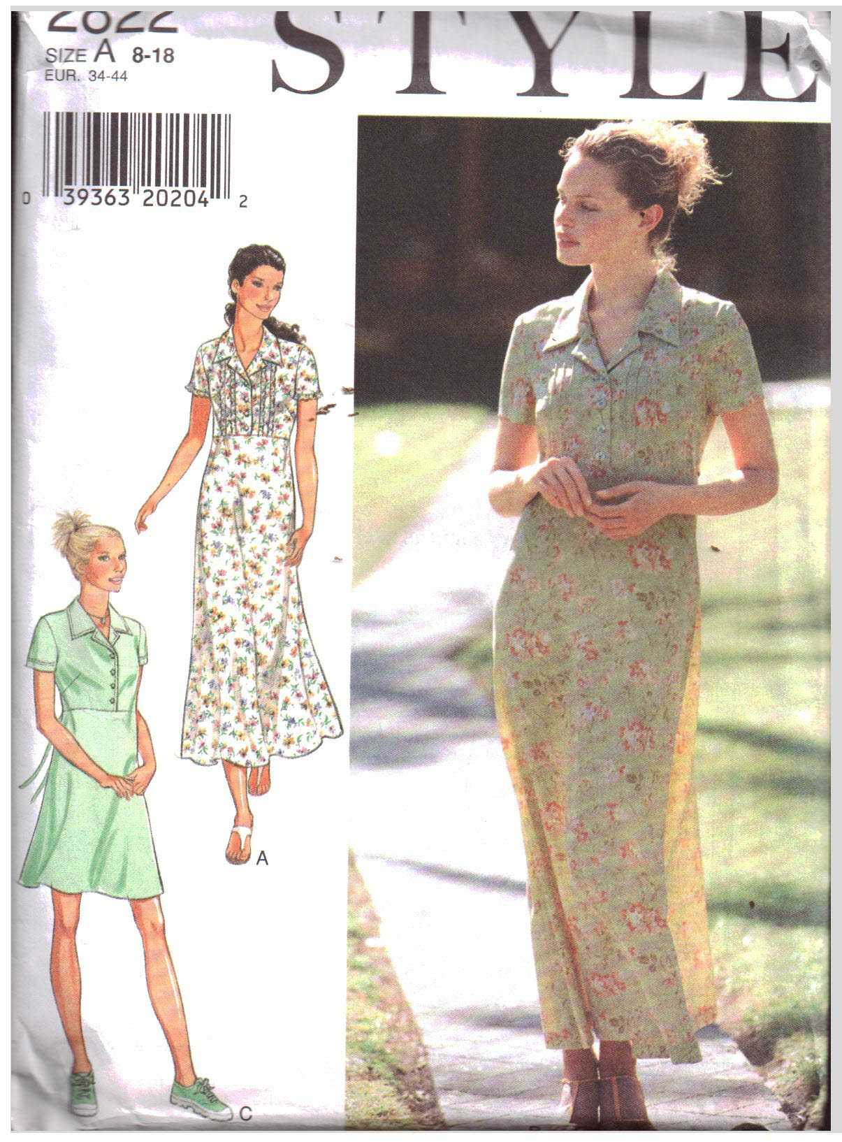 Style 2822 Dress Size: A 8-18 Uncut Sewing Pattern