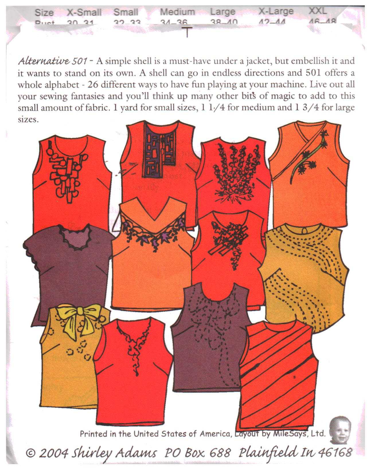 The Sewing Connection 501 Surface Embellishment for 500 Size: One Uncut Sewing Pattern - Image 2