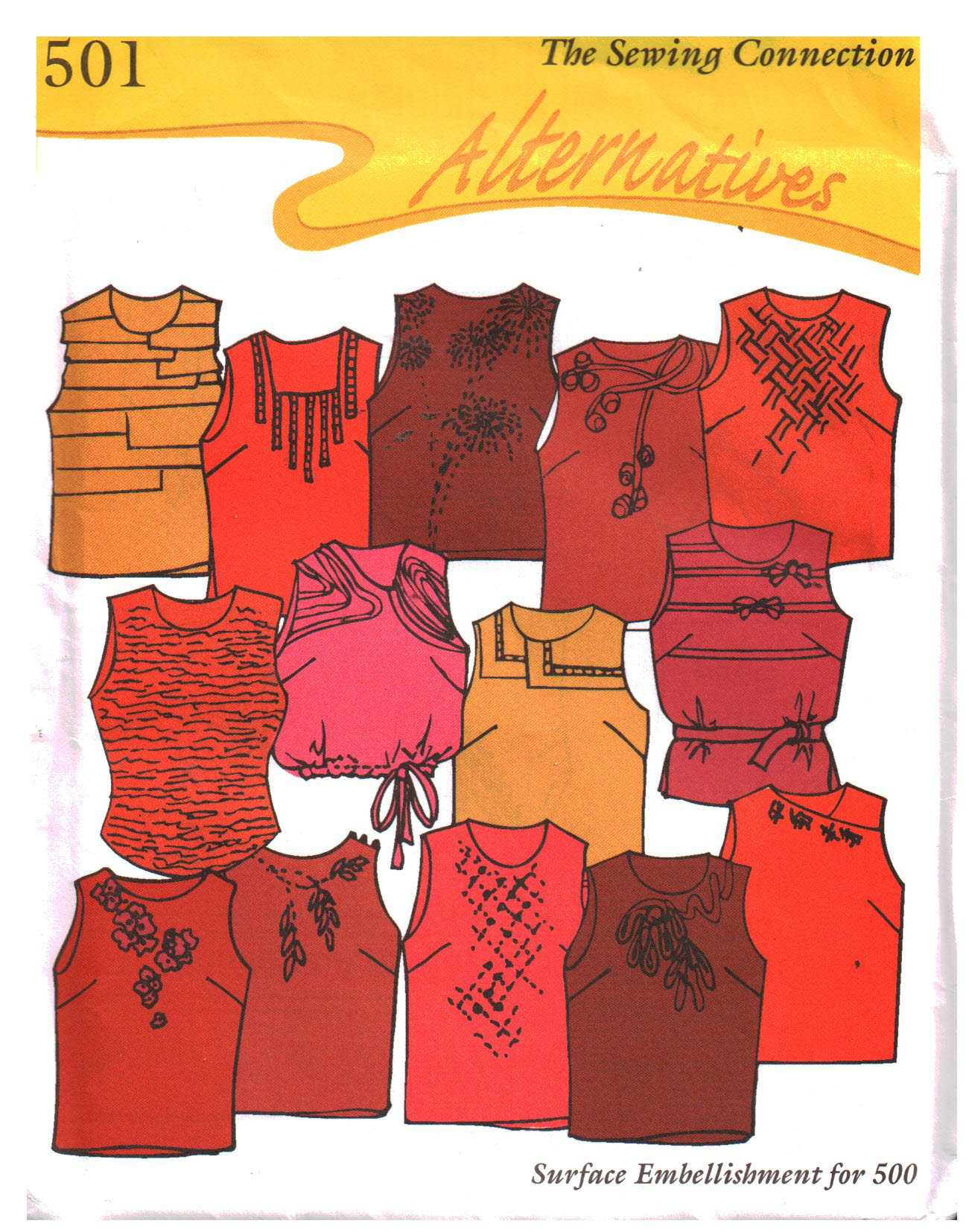 The Sewing Connection 501 Surface Embellishment for 500 Size: One Uncut Sewing Pattern