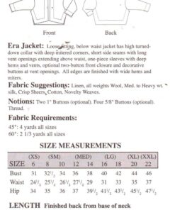 The Sewing Workshop Era Jacket Size: XS-XXL Uncut Sewing Pattern - Image 2