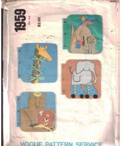 Vogue 1959 It is a Zoo - Book of teaching pets Size: One Uncut Sewing Pattern - Image 2