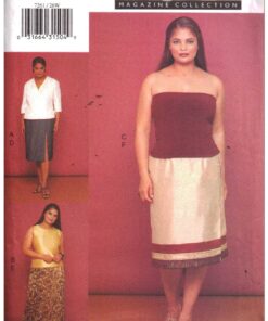 Vogue 7261 Top, Skirt Size: 26W-28W-30W Uncut Sewing Pattern