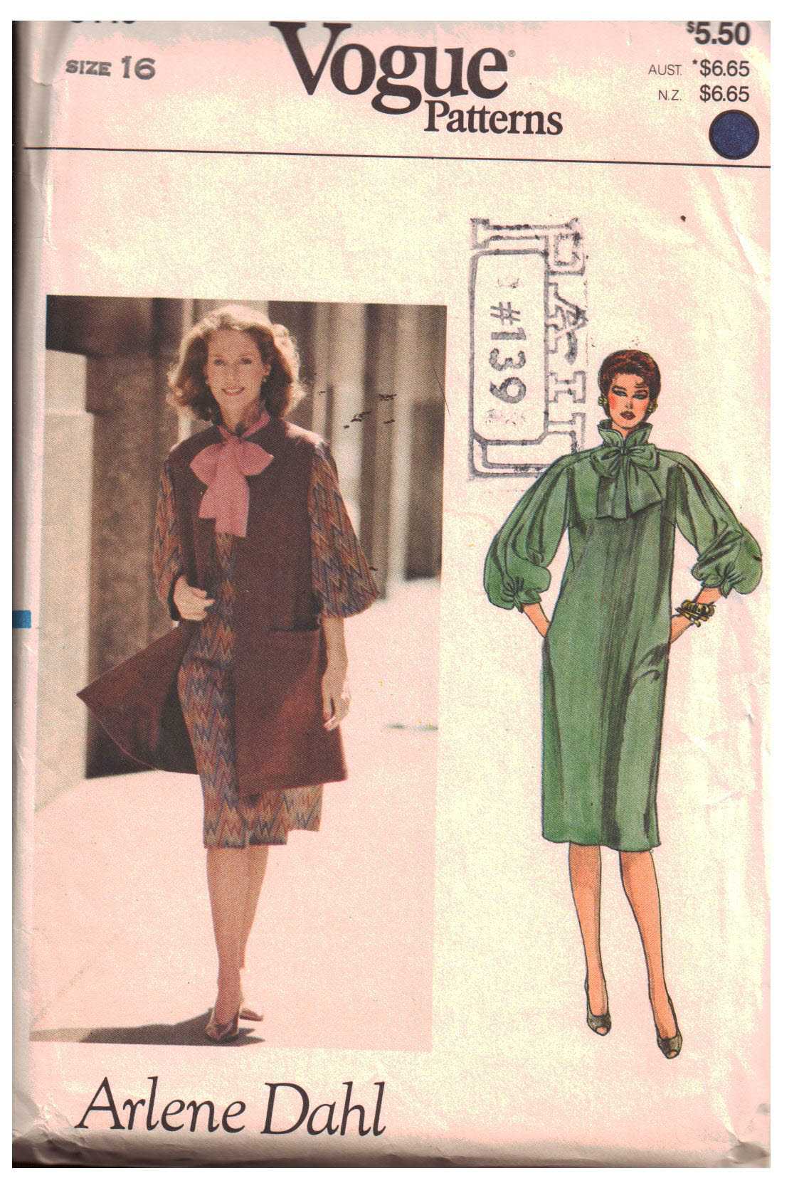 Vogue 8446 Dress, Vest Size: 16 Uncut Sewing Pattern