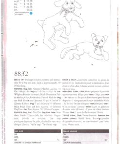 Alternative view of Vogue 8832 Soft Toy - Dog, Cat Size: One Uncut Sewing Pattern