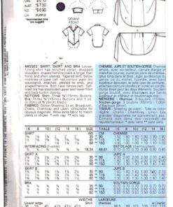 Alternative view of Vogue 9298 Shirt, Skirt, Bra Size: 6-8-10 Uncut Sewing Pattern