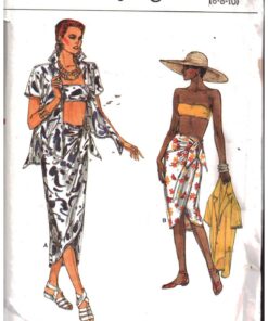 Vogue 9298 Shirt, Skirt, Bra Size: 6-8-10 Uncut Sewing Pattern