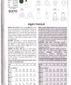 Alternative view of Vogue 9370 Suit - Top, Skirt Size: 6-8-10 Uncut Sewing Pattern