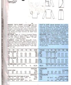 Alternative view of Vogue 9667 Top, Skirt Size: 14-16-18 Uncut Sewing Pattern