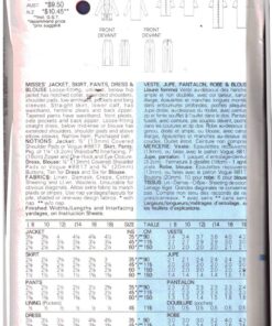 Alternative view of Vogue 9823 Jacket, Skirt, Pants, Dress, Blouse Size: 8-10-12 Uncut Sewing Pattern
