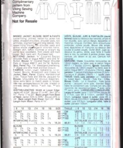 Vogue 990 Jacket, Blouse, Skirt, Pants Size: 8-10-12 Uncut Sewing Pattern - Image 2