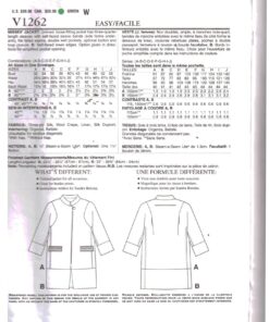 Vogue V1262 Jacket by Sandra Betzina Size: OSZ Uncut Sewing Pattern - Image 2