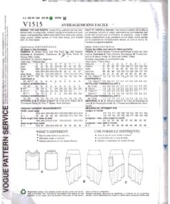 Alternative view of Vogue V1515 Top, Skirt by Sandra Betzina Size: OSZ Uncut Sewing Pattern
