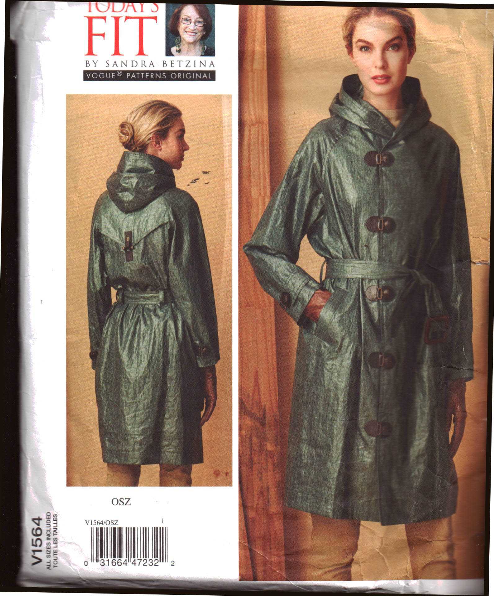 Vogue V1564 Coat by Sandra Betzina Size: OSZ Uncut Sewing Pattern