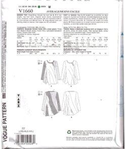 Vogue V1660 Top by Marcy Tilton Size: ZZ (L 16-18) XL (20-22) XXL (24-26) Uncut Sewing Pattern - Image 2