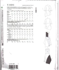 Vogue V1694 Tunic, Dress by Marcy Tilton Size: B5 8-10-12-14-16 Uncut Sewing Pattern - Image 2