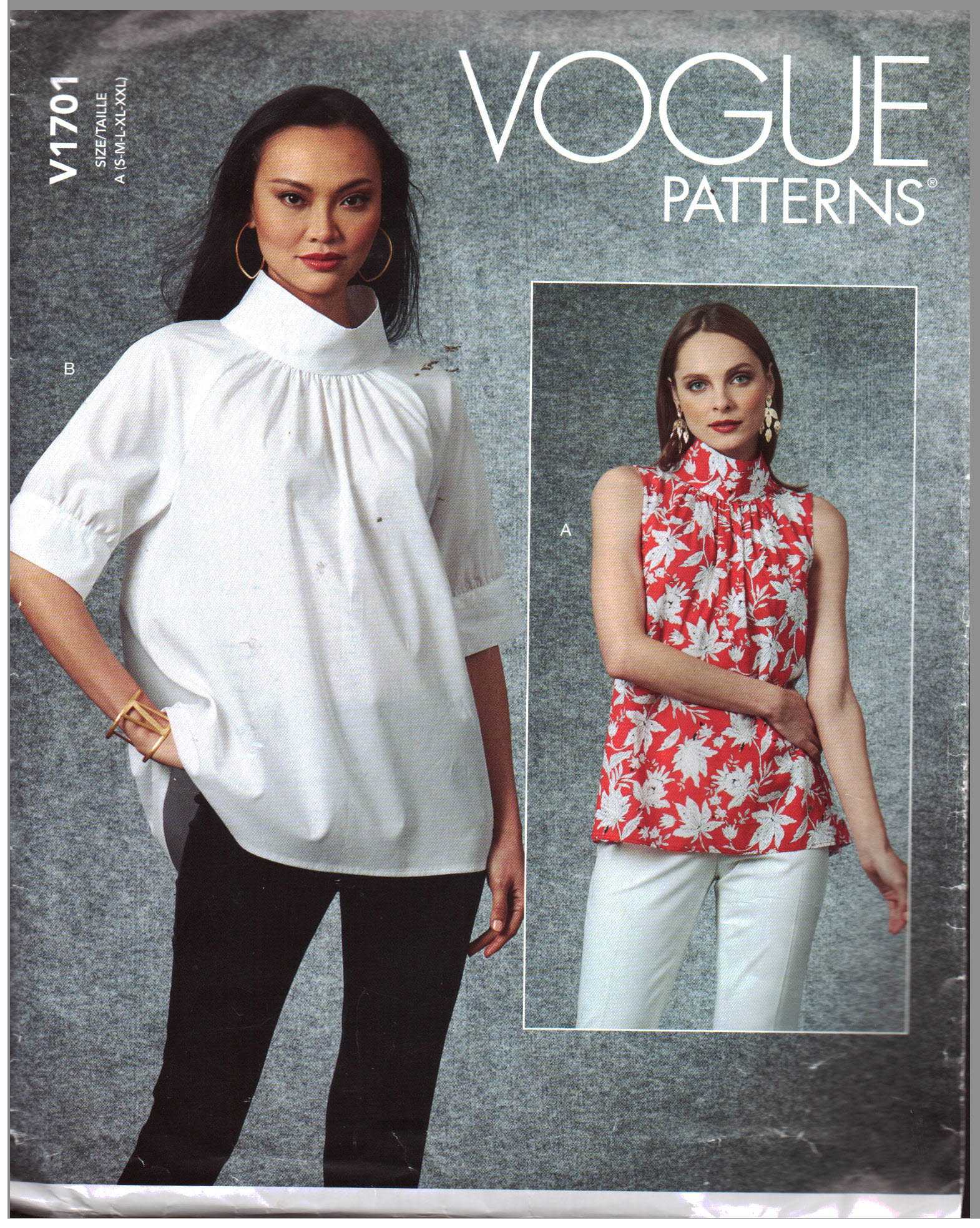 Vogue V1701 Top A S-M-L-XL-XXL Uncut Sewing Pattern