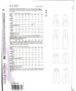 Vogue V1707 Vest, Shorts, Pants Size: B5 8-10-12-14-16 Uncut Sewing Pattern - Image 2